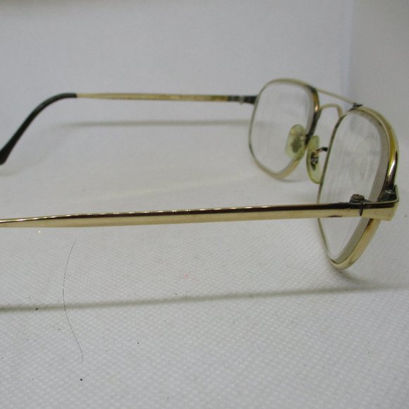12KGF Eyeglasses 12K Yellow Gold-Filled Aviator Style Eyeglasses Mens Eyeglasses - Picture 6 of 11